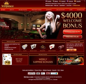 Winpalace Casino Homepage $4,000 Slots Bonus Offer