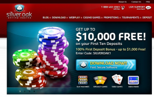 Silver Oak Casino $10,000 Welcome Bonus